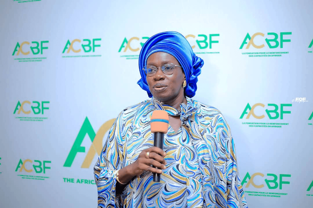 Khadijatou Cissé lors d'une prise de parole pour l'ACBF.