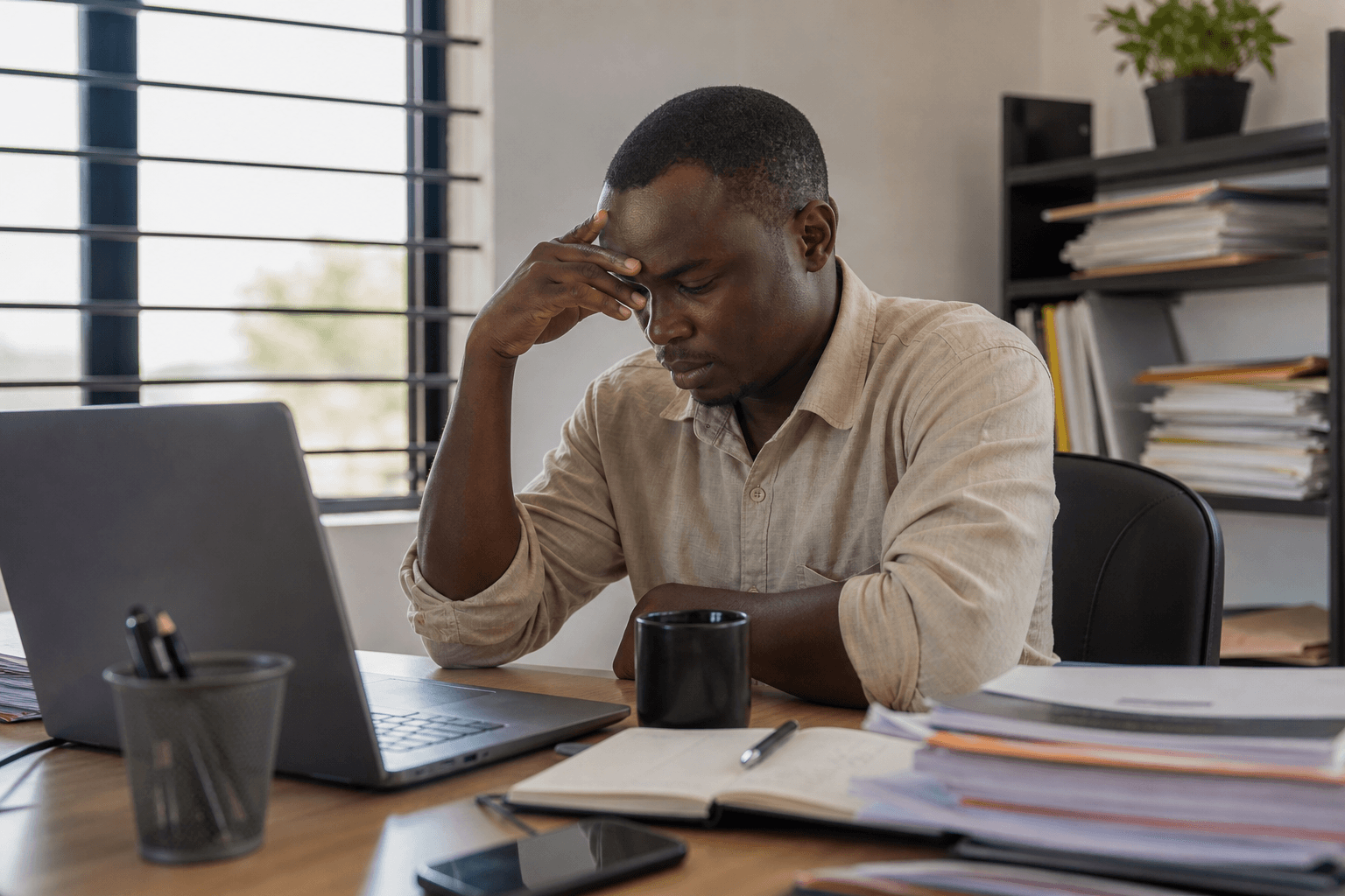 Professionnel submergé par de nombreuses sollicitations et contraintes de temps