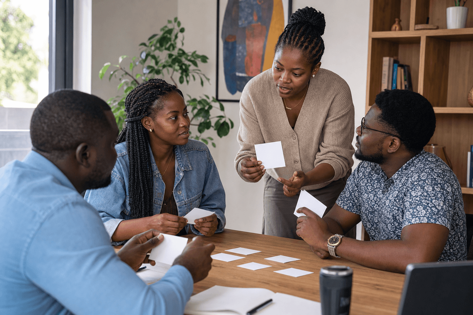 Une équipe participe à un exercice collectif sur les émotions